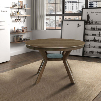 Table de salle à manger 47,24 "en bois d'hévéa rond pour 4-6