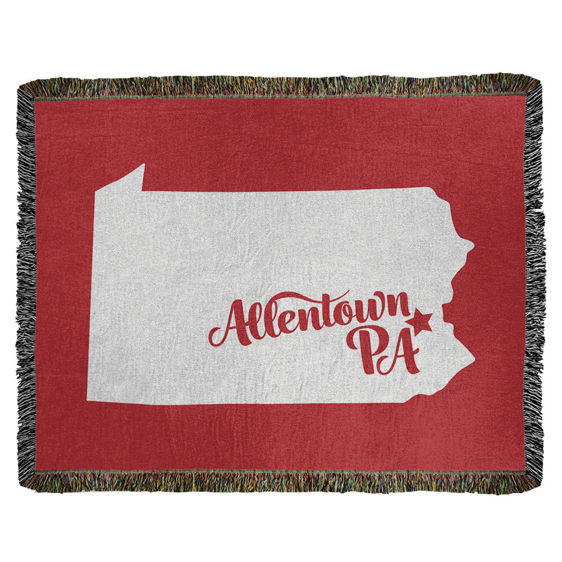 Jeté en coton tissé allentown pennsylvanie, l 60 po x L 80 po, Rouge