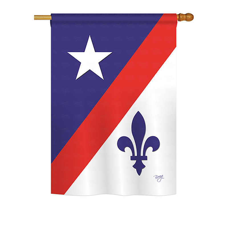 Drapeau de maison / jardin franco-américain en polyester Franco, H 40 po x l 28 po