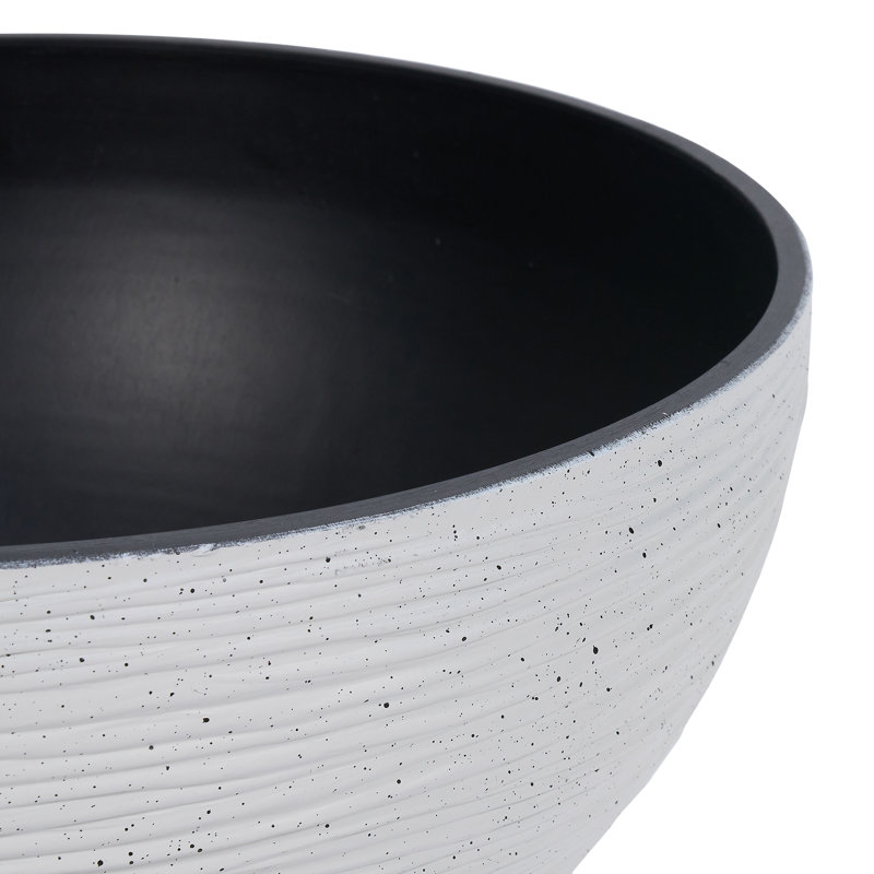 Set of 2 Modern Minimalist Plastic Outdoor Planter with Drainage Function, White