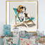 Chien sur la plage II - art mural sur toile-87045571-110955515
