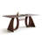 Brown Rectangular Sintered Stone + Solid wood Curved Dining Table Dining Table-331531752