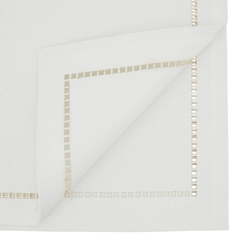 Neith Polyester Rectangle Table Runner, White, 54" x 14"