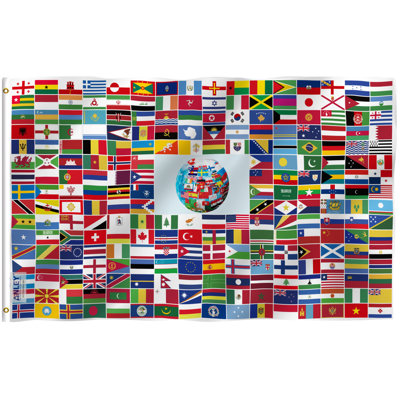 Drapeau mondial 36 po x 60 po Polyester