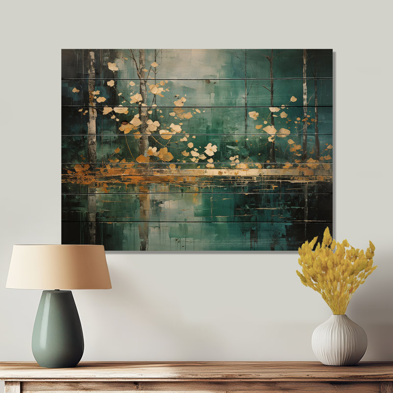 Toile Bold Forest Emerald II sur bois, H 30 po x l 40 po x P 0,78 po