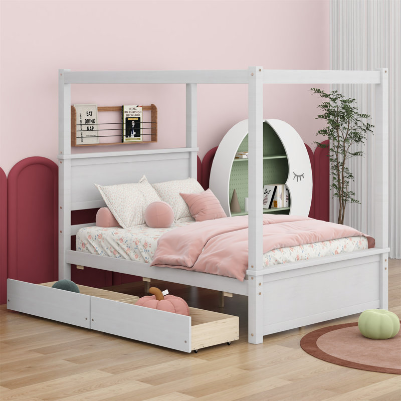 Canopy Storage Bed, White