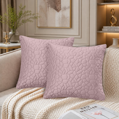 Pebble Pattern Velvet Cushion Covers Set of 2 – Soft Textured Scatter Pillow Covers for Sofa, Bed & Living Room 