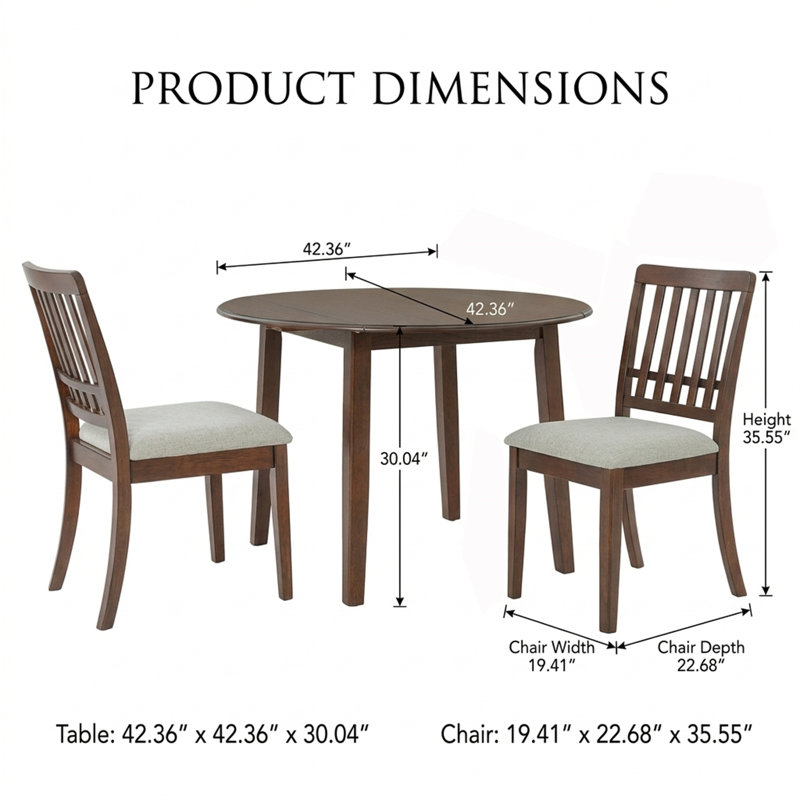 Ensemble de table de salle à manger 5 pièces pour 4 personnes, Brown