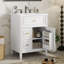 Meuble-lavabo 24 po avec lavabo blanc, meuble-lavabo avec un tiroir rabattable et deux tiroirs, tablette réglable-662345272