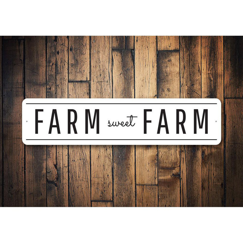 Enseigne en aluminium Farm Sweet Farm, H 6 po x l 24 po x P 0,06 po