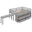 Lit mezzanine en bois massif gris avec bureau fonctionnel - Améliorez votre espace de vie avec les tablettes latérales et travaillez pour créer une chambre à coucher-1142042751-1142042736