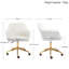 Adamell Modern Swivel Upholstered Adjustable Height Task Chair with Armrests and Gold Steel Frame