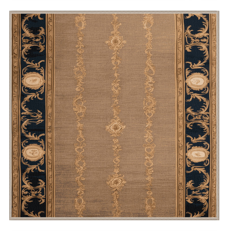 Tapis brun français lavable à la machine, Carré 7 pi