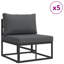 Garden Sofa Set with Cushion Aluminium Outdoor Seating Modern