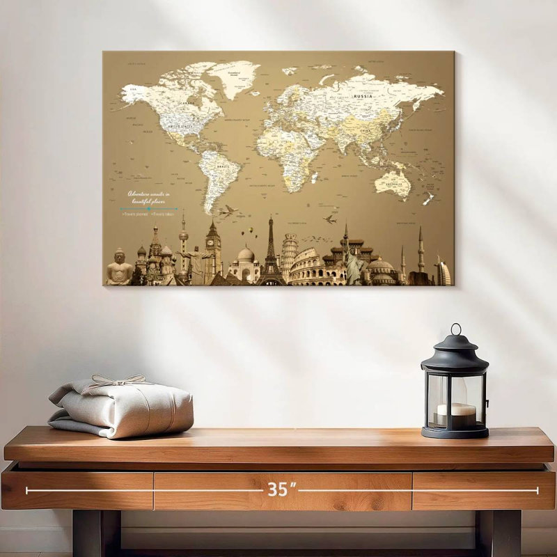«Adventure Awaits World», punaise Amrico, H 8 po x l 12 po
