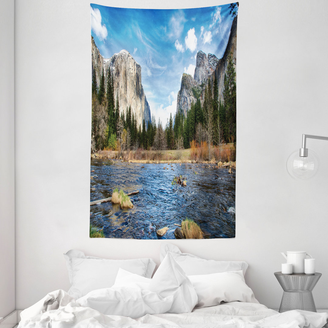 Wandteppich, Valley Nationalpark, Nature Scene, Azure Blau Mehrfarbig