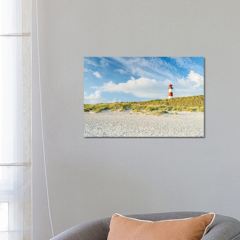 Lighthouse List Ost At The Dune Beach, Sylt, Schleswig-Holstein, Germany by Jan Becke - Wrapped Canvas Print