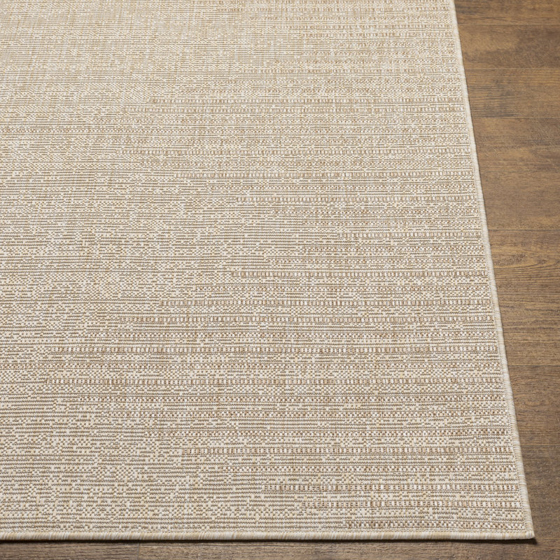 Tapis intérieur / extérieur brun clair Mendota, Rond 6 pi 7 po