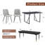 Ensemble de table et de chaises. Ensemble de table de salle à manger en MDF à motif de marbre moderne - 55 po x 31,4 po avec 4 chaises de salle à manger en polyuréthane à coussin allongé et 1 banc