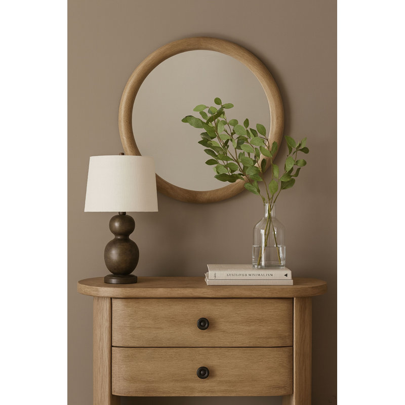 Miroir rond English Oak