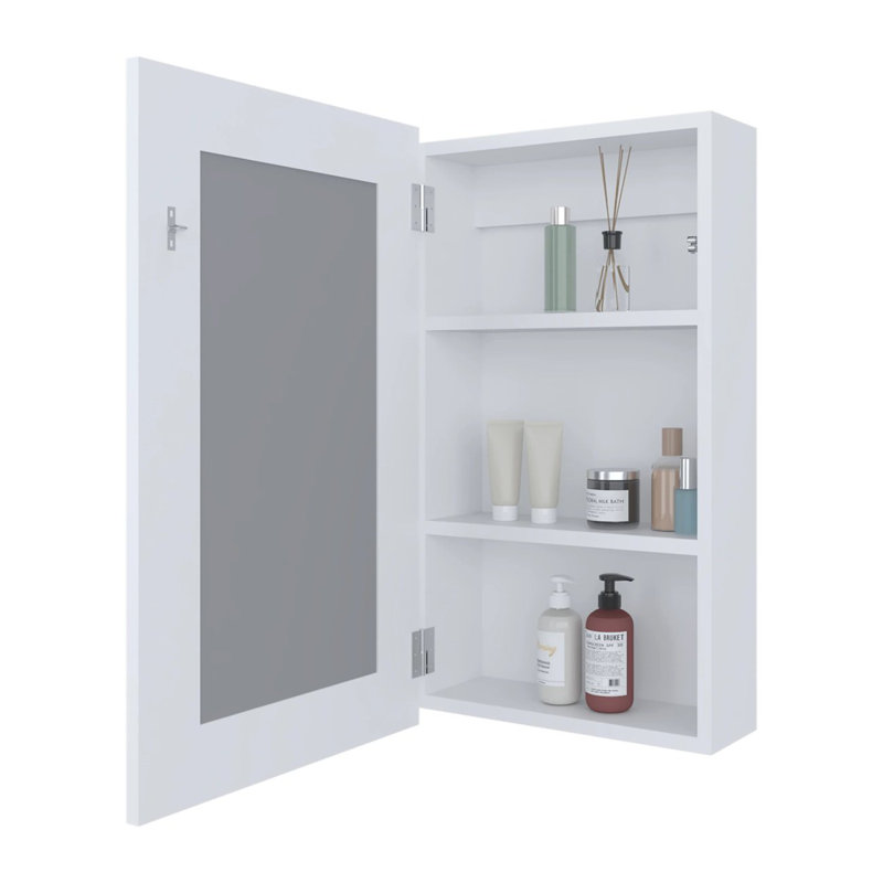 White Medicine Cabinet With Included Mirror, White