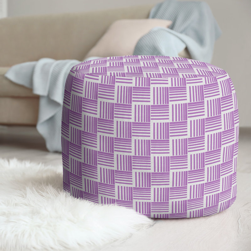 repose-pieds à rayures classic basketweave, Violet / gris