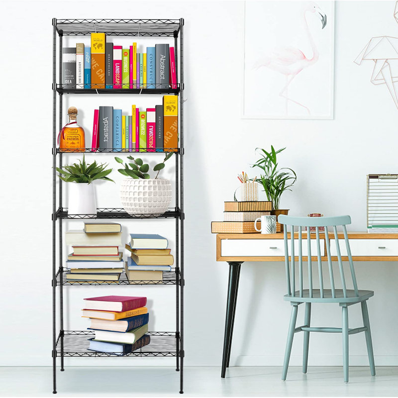 Étagère Millikan H 62,99 po x l 21,26 po x P 11,42 po, Noir, noir, noir, noir