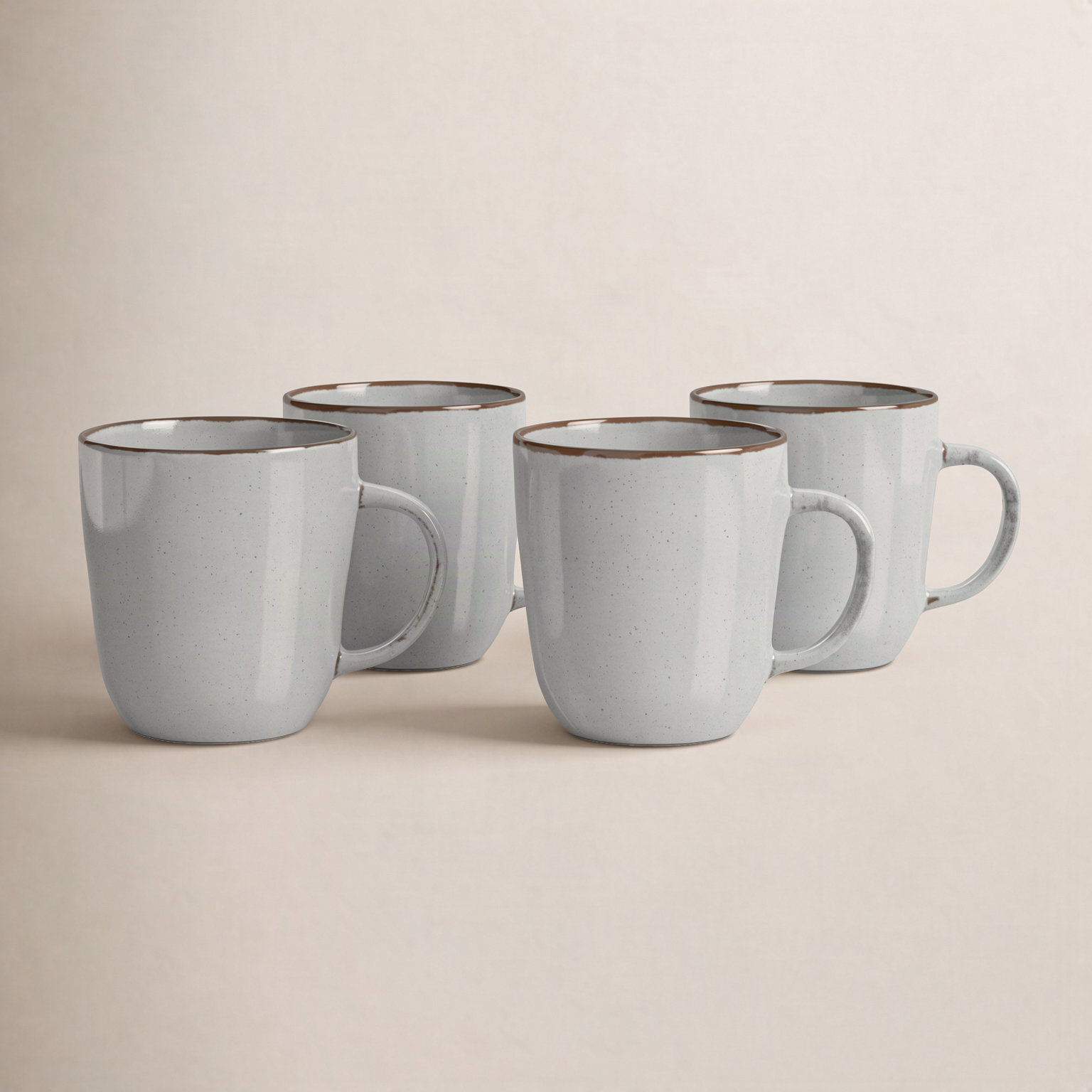 Leny Square Stoneware Mug, Gray