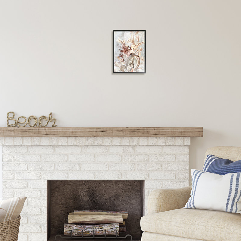 «Az-929», reproduction de coquillage beige sur toile par June Erica Vess, H 14 po x l 11 po x P 1,5 po
