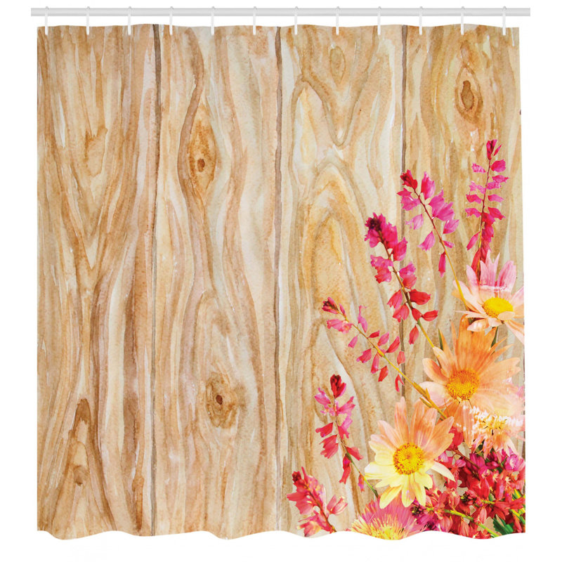 Floral Shower Curtain with Hooks Included, 75" H x 69" W