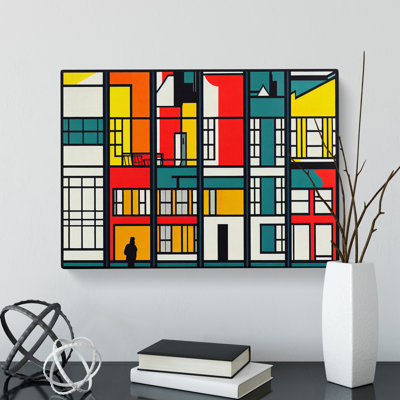 Amsterdam Architecture Pop Art - Wrapped Canvas