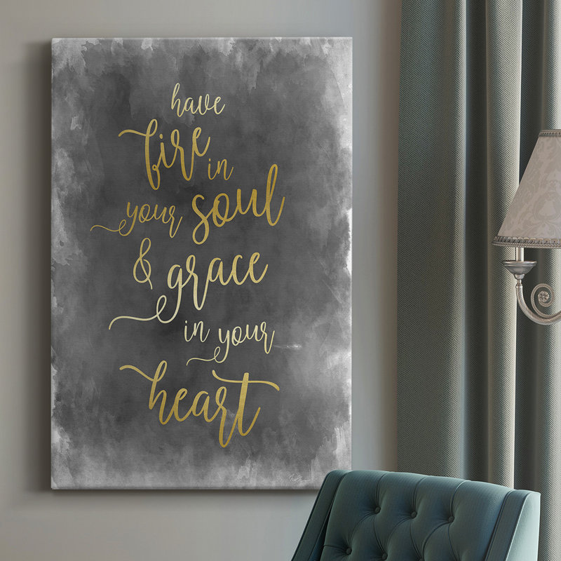 «Fire in Your Soul», art textuel sur toile tendue, H 27 po x l 16 po x P 1 po