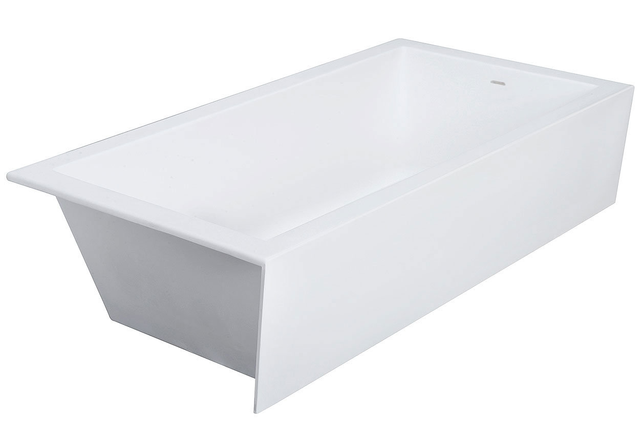Clarke Products Sparta 60" x 32" Alcove Soaking Solid Surface Bathtub