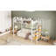 Lit mezzanine simple en métal avec tablette supérieure et échelle de rangement latérale-1276042317