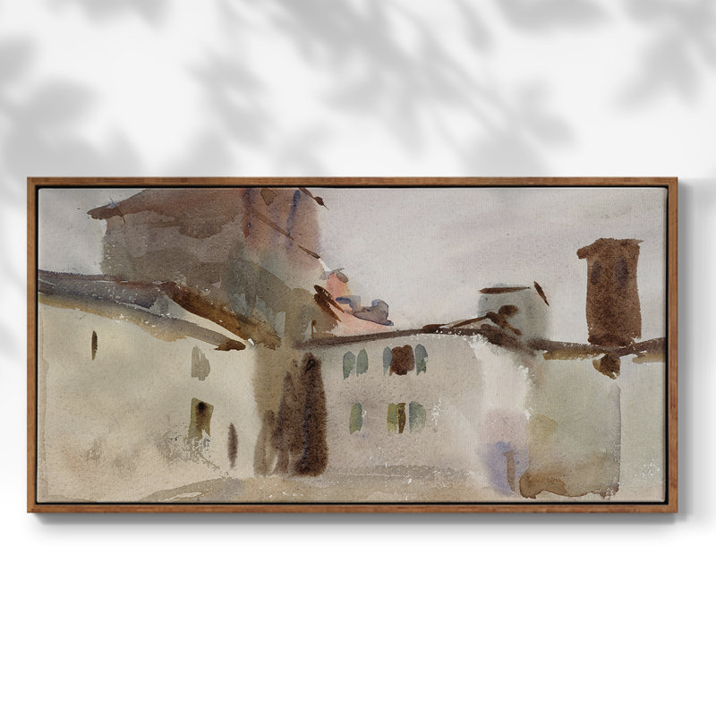 Paysage, série CC CCXI, toile tendue avec châssis, prête à être accrochée, H 21 po x l 41 po, Noyer