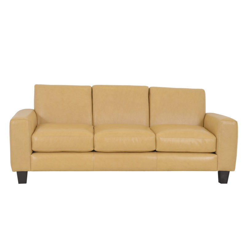 Rambir Upholstered 82'' Sofa, Brompton Brown Genuine Leather