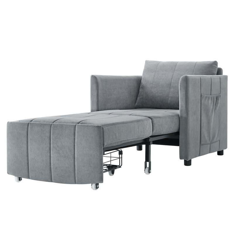 Canapé-lit rembourré convertible, Gris