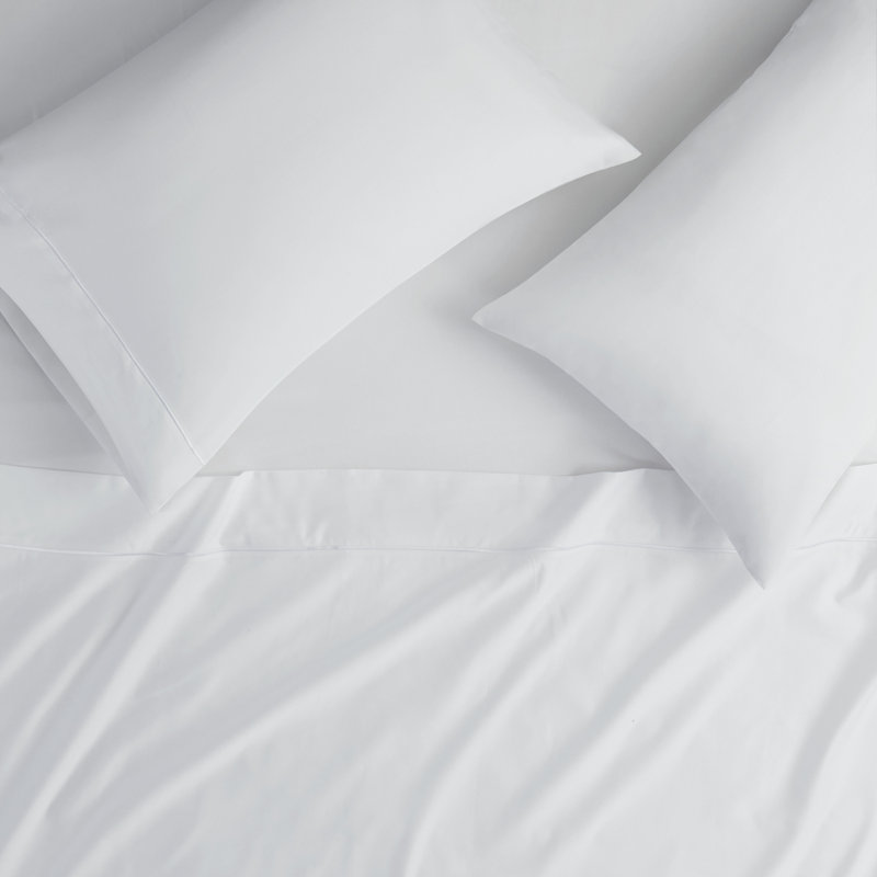 King White Solid Cotton Sheet Set