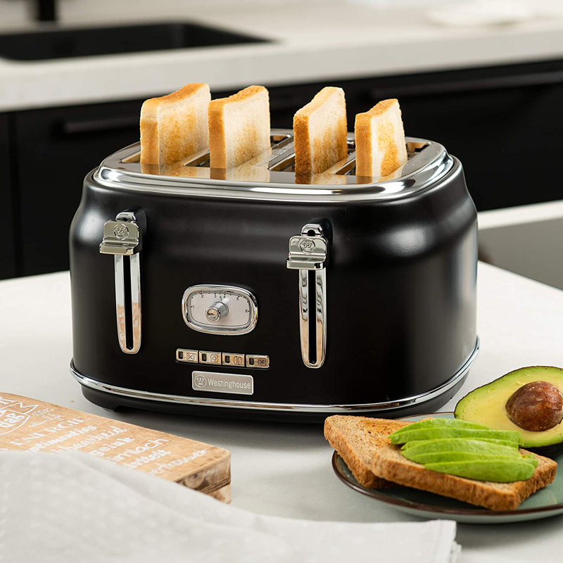 Retro 4 Slice Toaster, Black