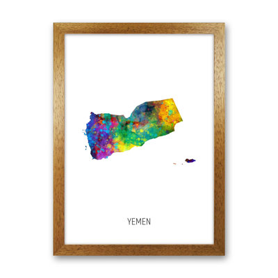 Yemen Watercolour Map by Michael Tompsett - Print