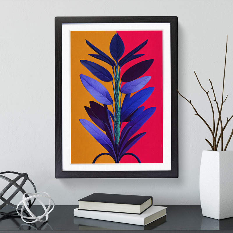The Expressive Flower - Single Picture Frame Print, 34cm H x 25cm W x 2cm D, Black