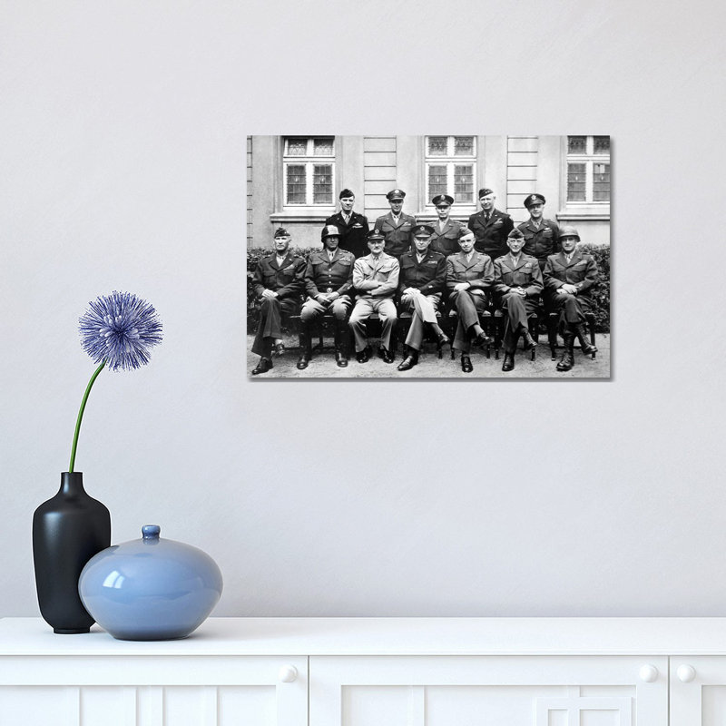 The Senior American Military Commanders Of The European Theater by Stocktrek Images - Wrapped Canvas Print