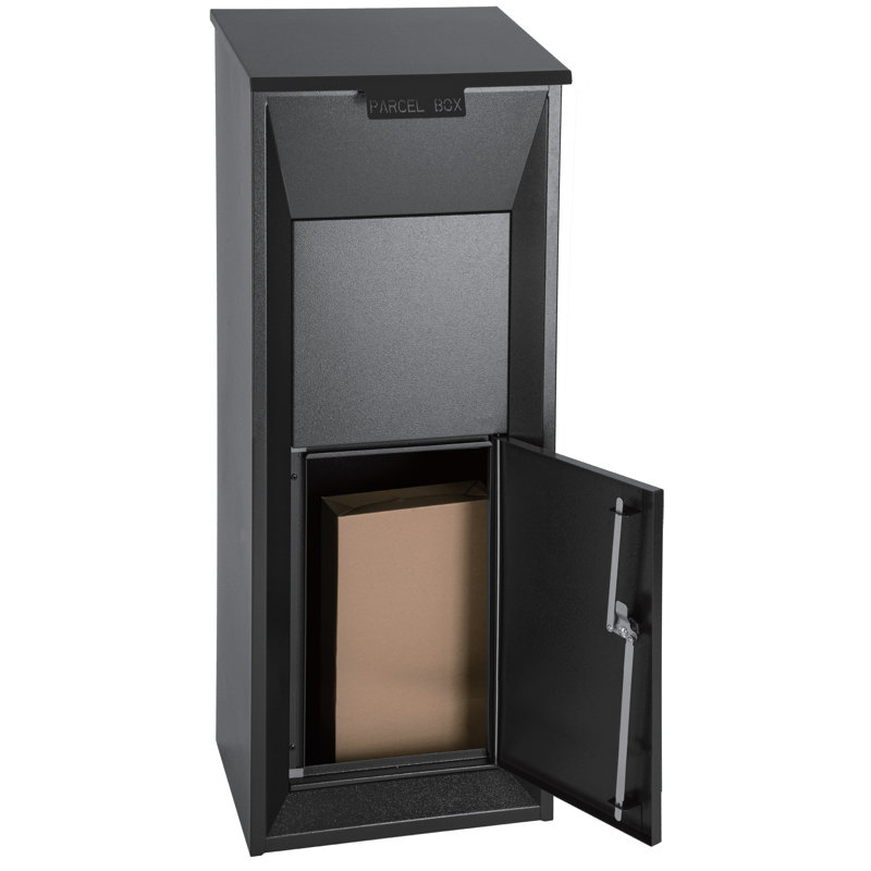 Black Lockable Galvanized Steel Parcel Drop Box