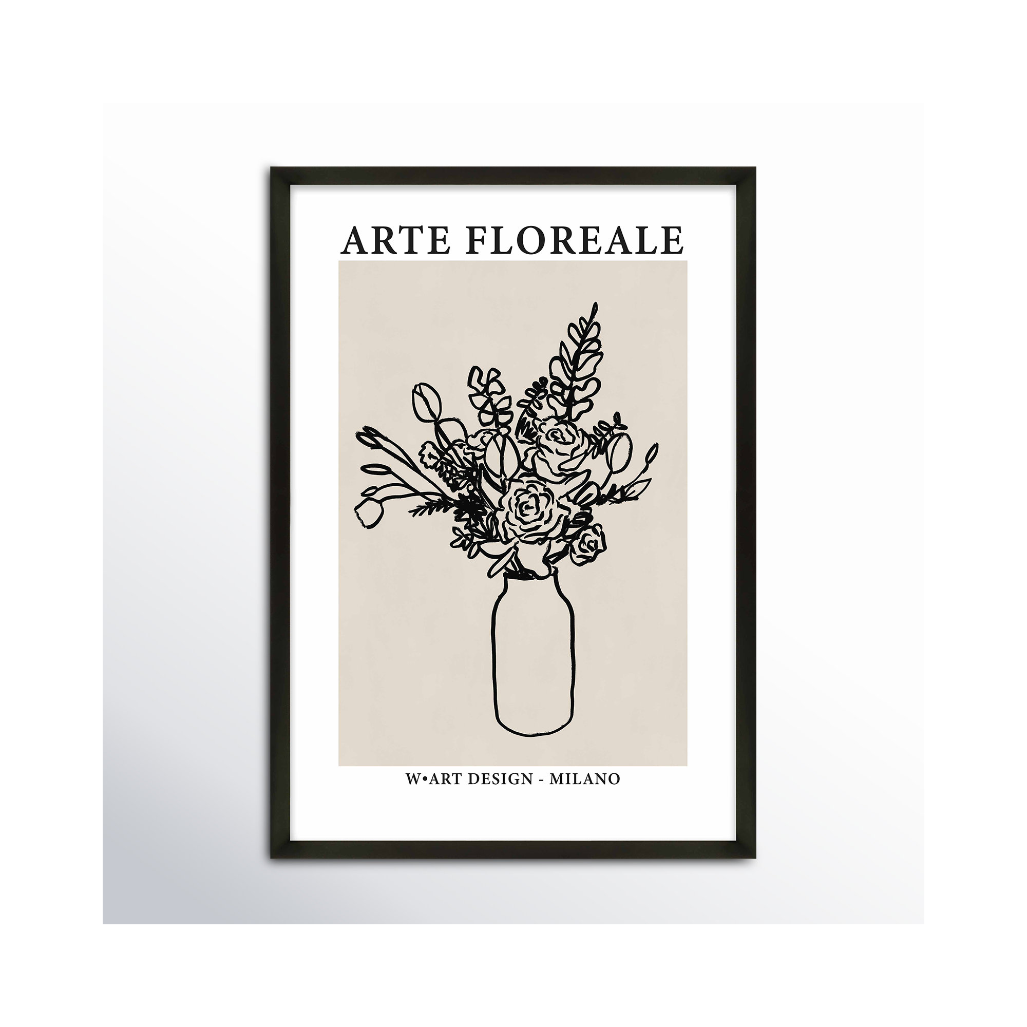 Arte Floreale 2 by Romina Gadler, 20" H x 14" W, Black Paper Framed