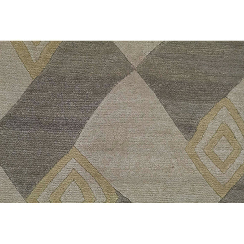 Hand-Knotted High-Quality Tan and Taupe Area Rug