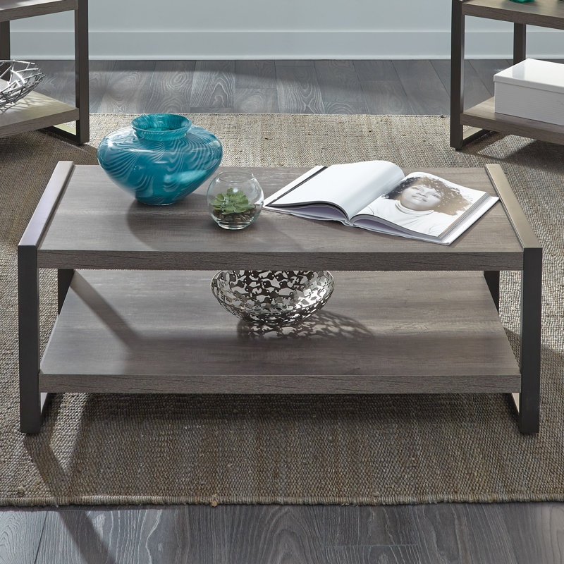 Greystone and Dark Pewter Rectangular 3-Piece Table Set