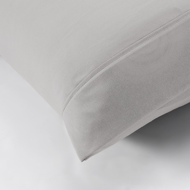 Ensemble de draps en microfibre 4 pièces Modern, King Sheet Set with 2 Pillowcases, Gris clair