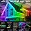 Rubans à DEL d'extérieur 500 pi, rubans à DEL imperméables IP67 avec télécommande, contrôle de l'application Music Sync, lumières à DEL à changement de couleur RVB pour les décorations de toit, balcon, terrasse, piscine, patio