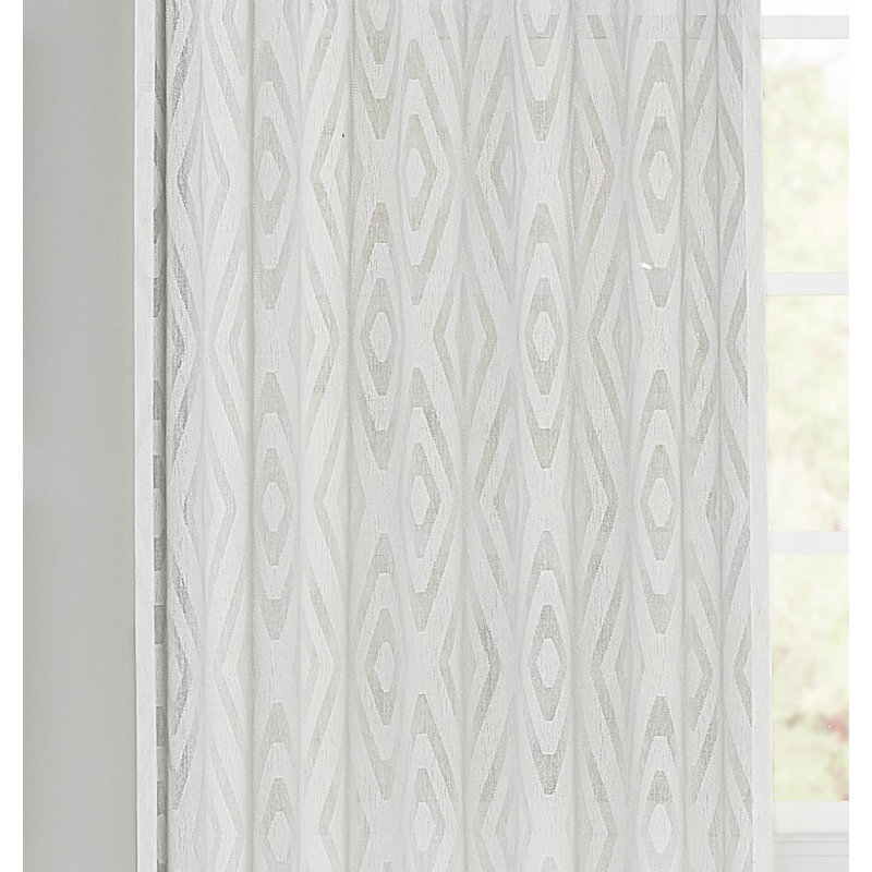 Rideau en polyester, L 54 po x L 96 po, Blanc