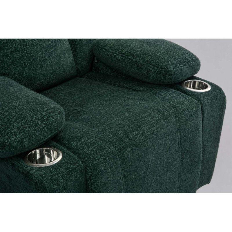 Fauteuil inclinable à bascule extra manuel, Orange / chenille brun foncé